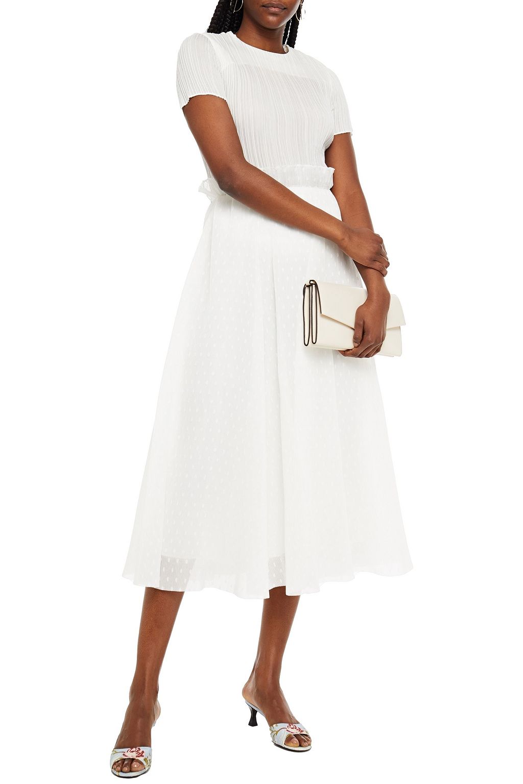 white midi organza skirt