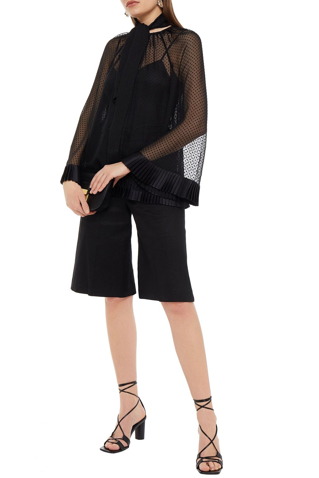ZIMMERMANN プリーツ入り フィルクーペシフォン ブラウス