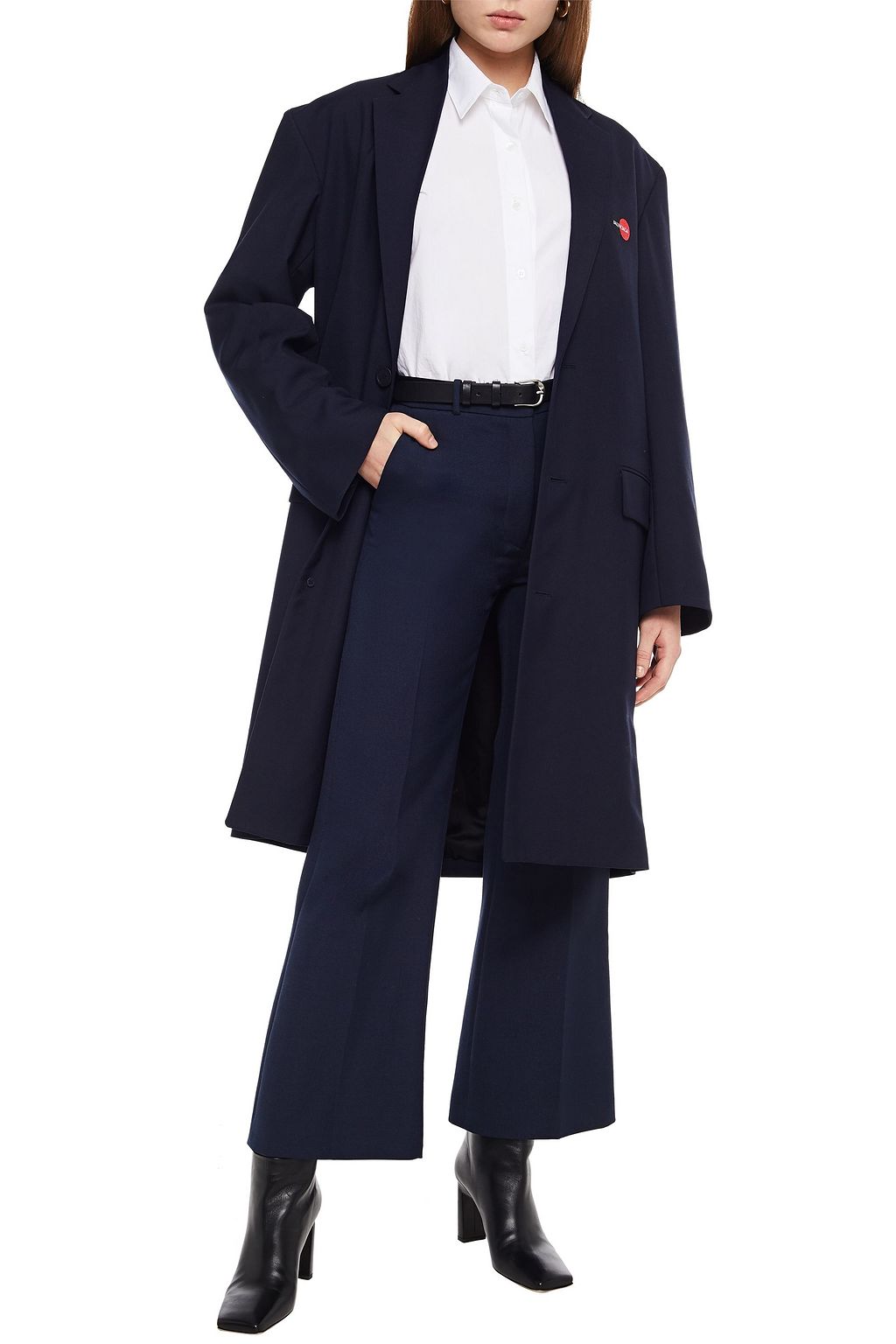 BALENCIAGA Embroidered wool-blend twill coat