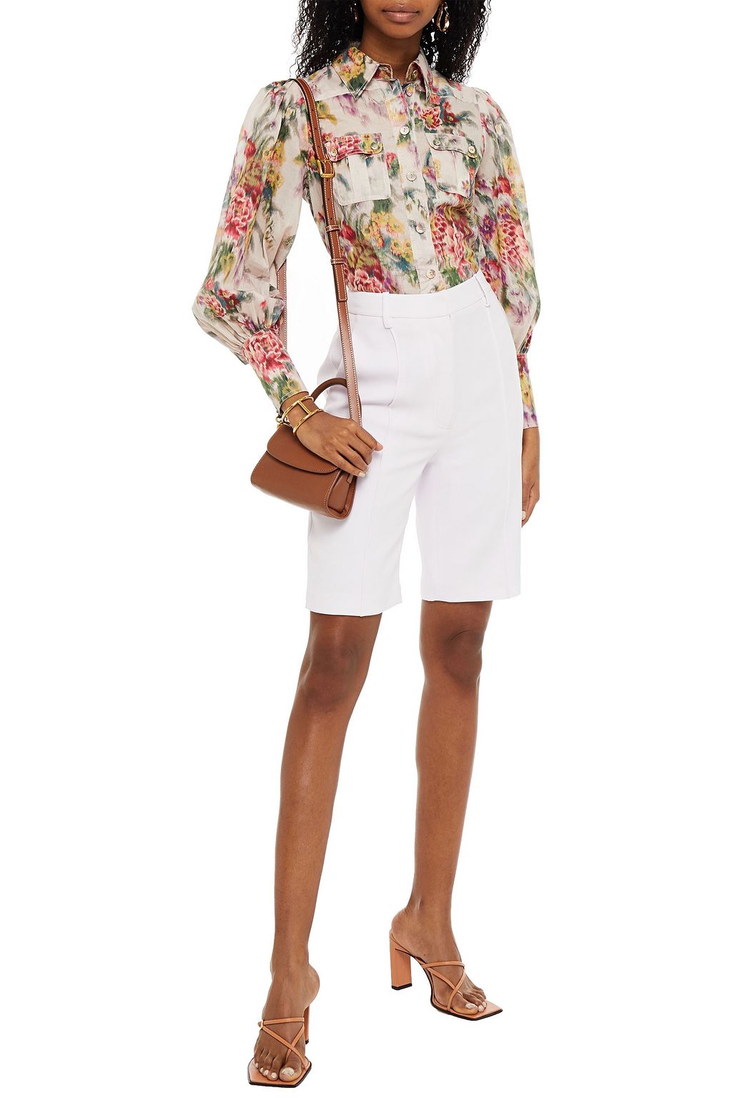 ZIMMERMANN Wavelength floral-print cotton-voile shirt | Sale up to 70% ...