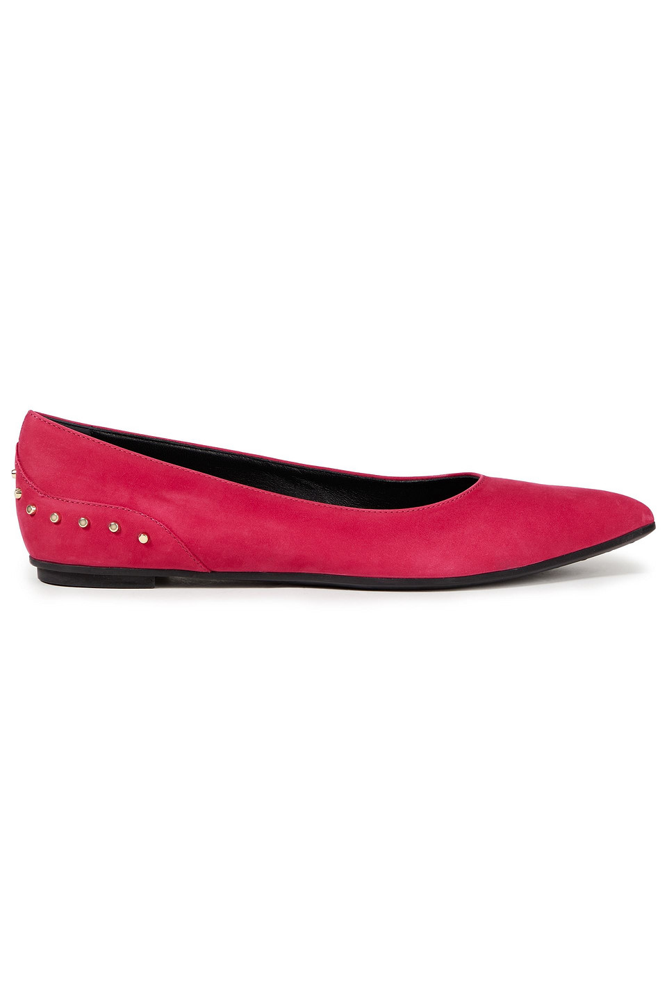 Tod's Studded Suede Point-toe Flats In Pink