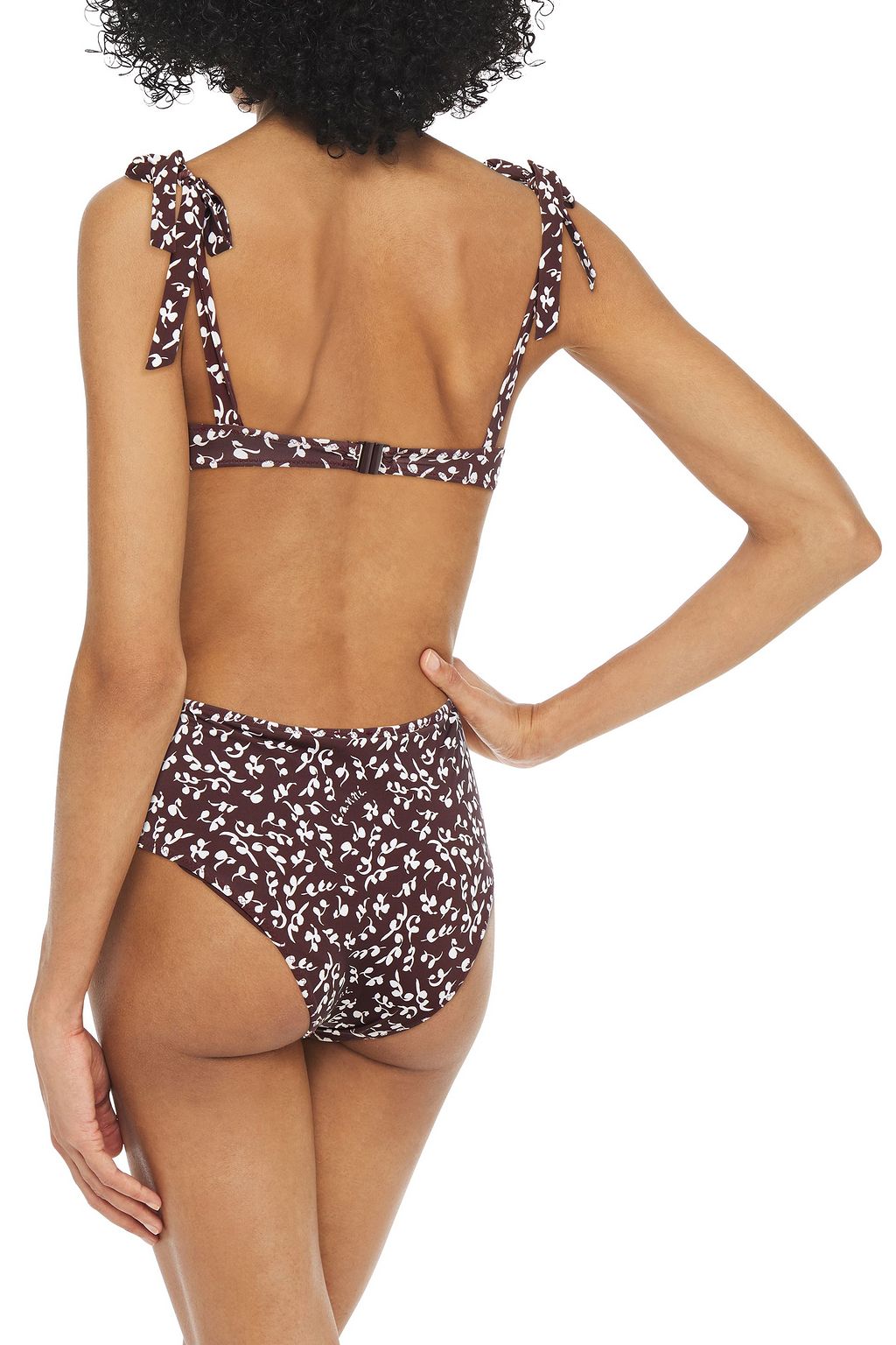 GANNI Printed high-rise bikini briefs