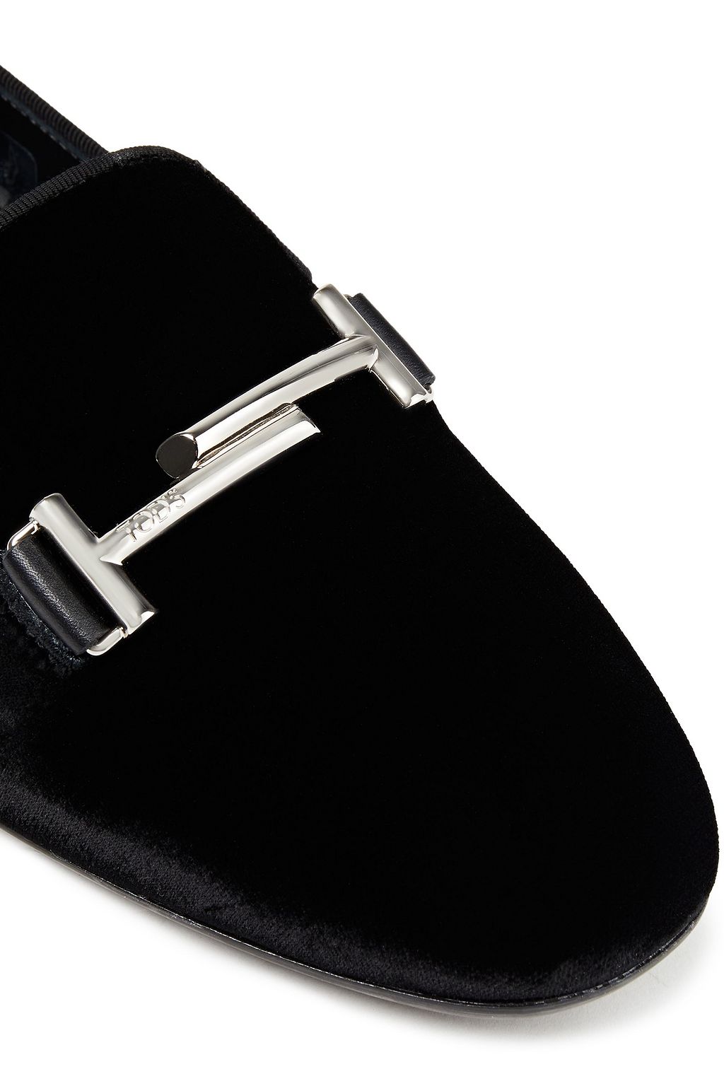 TOD'S Embellished velvet loafers