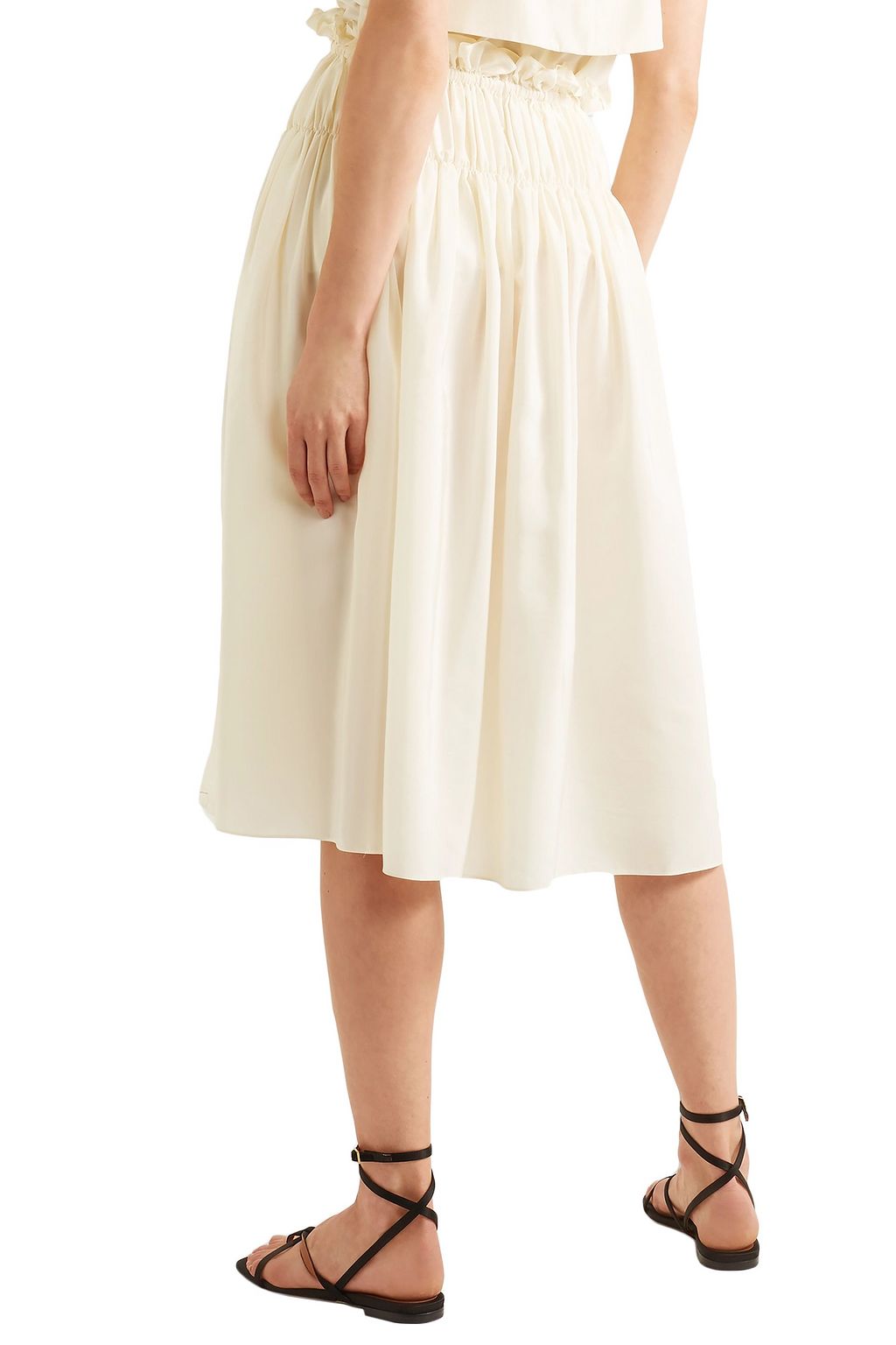 JIL SANDER Eterea gathered silk crepe de chine skirt