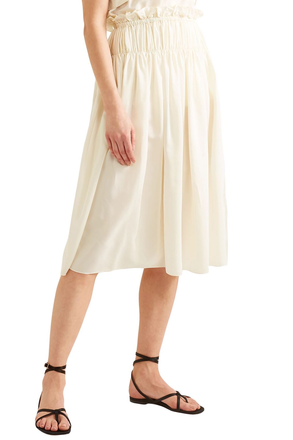 JIL SANDER Eterea gathered silk crepe de chine skirt