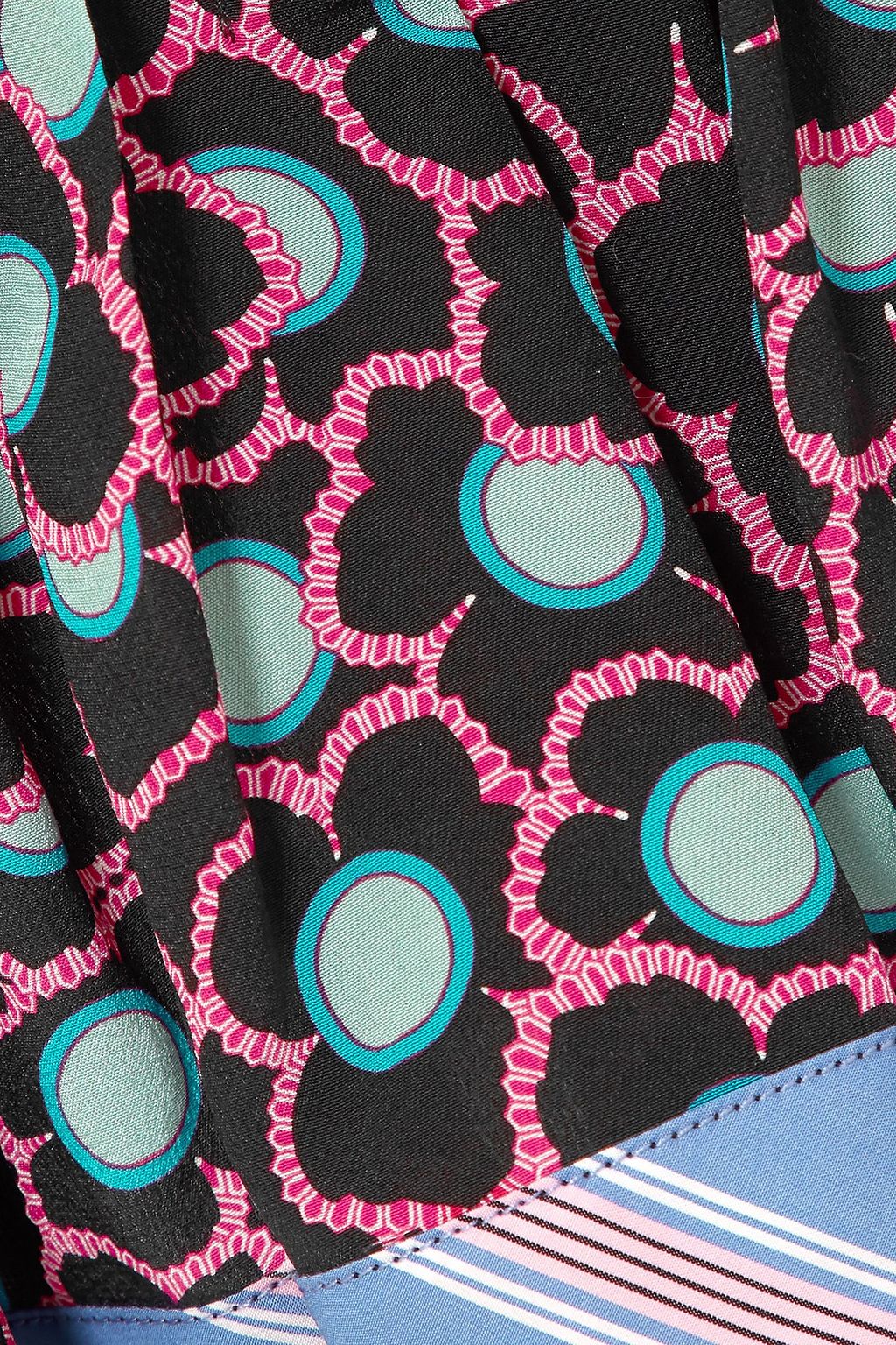 MARNI Floral-print pleated silk crepe de chine skirt