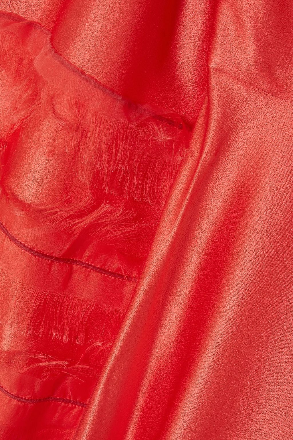 ROKSANDA Kamau frayed chiffon-trimmed silk-satin gown