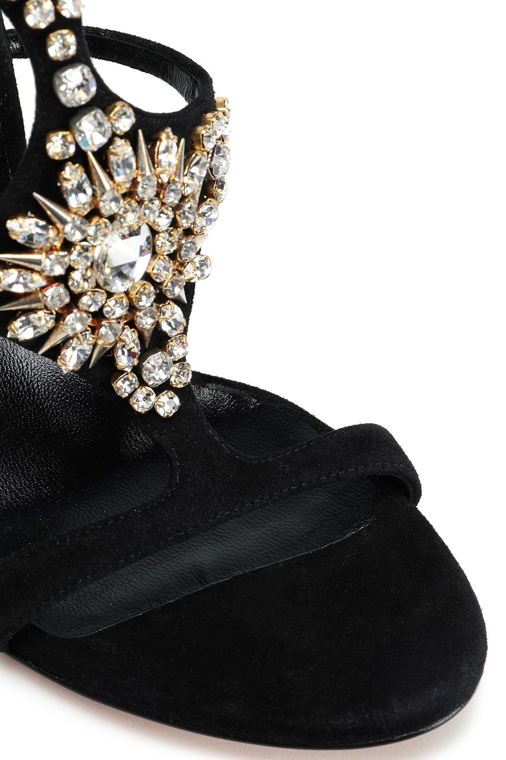 CASADEI Crystal-embellished suede sandals