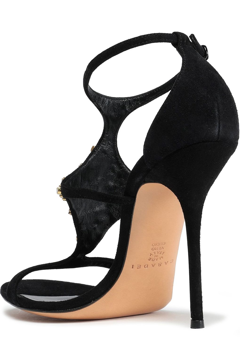 CASADEI Crystal-embellished suede sandals