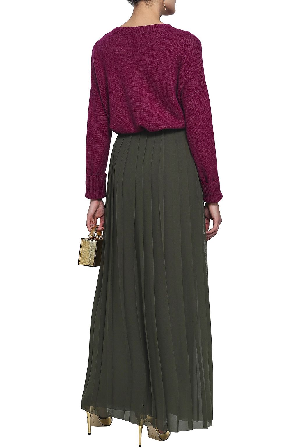 VIONNET Pleated georgette maxi skirt
