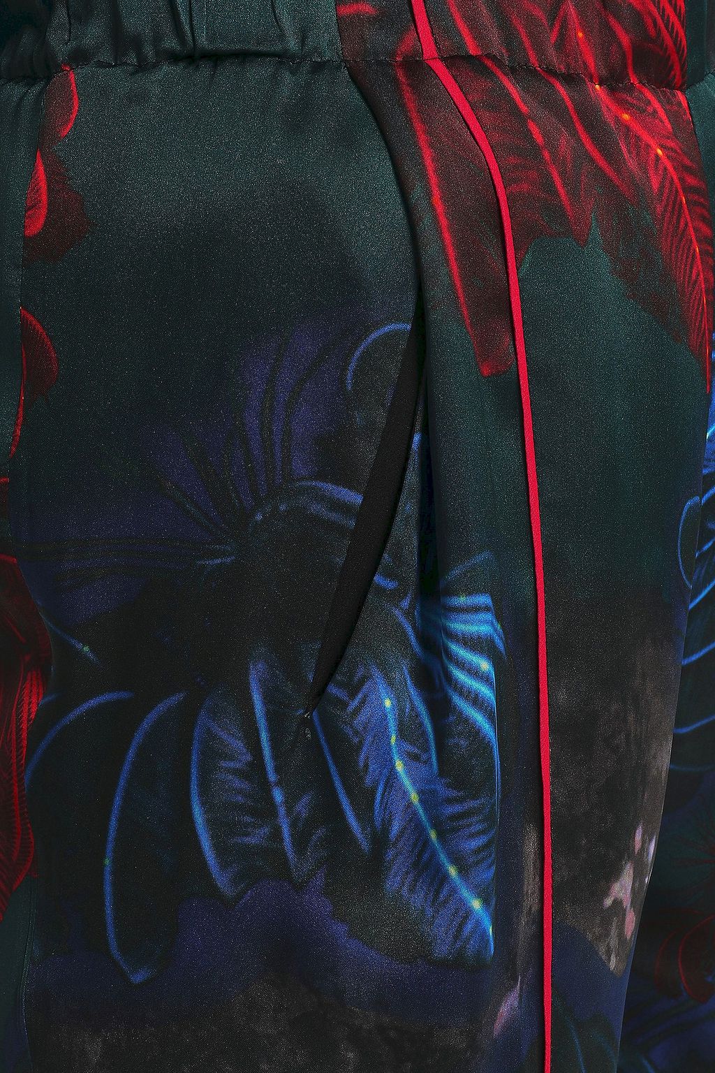VIONNET Printed silk-satin wide-leg pants