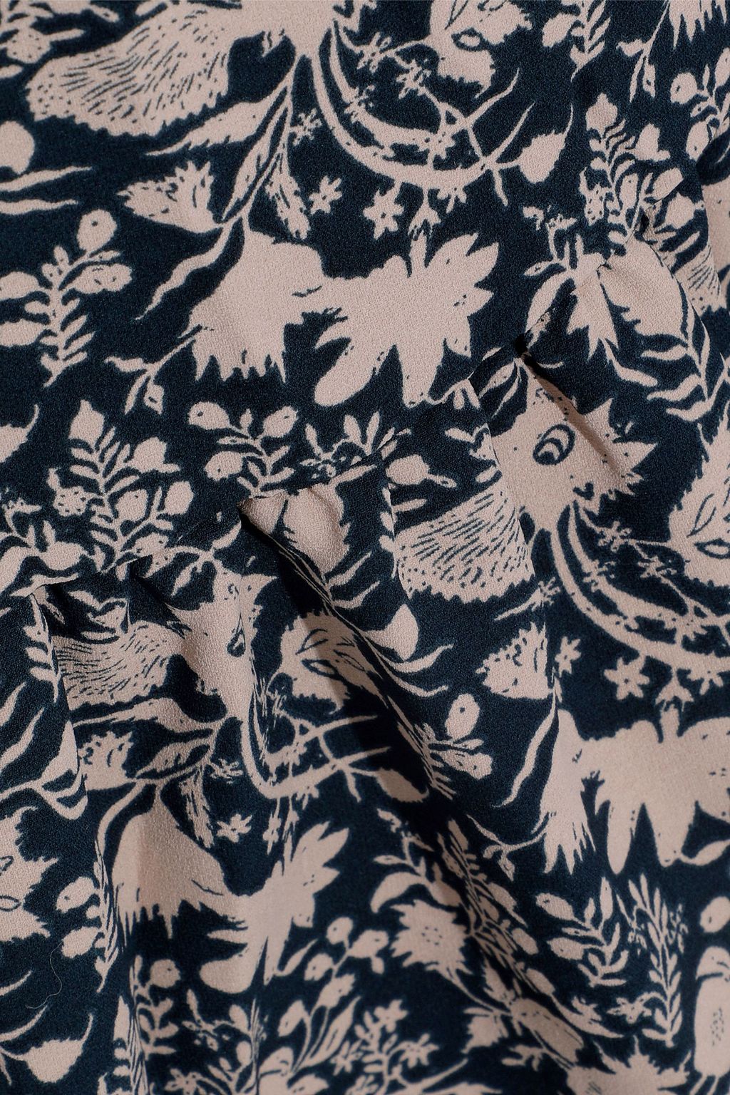 ANTIK BATIK Floral-print crepe midi skirt