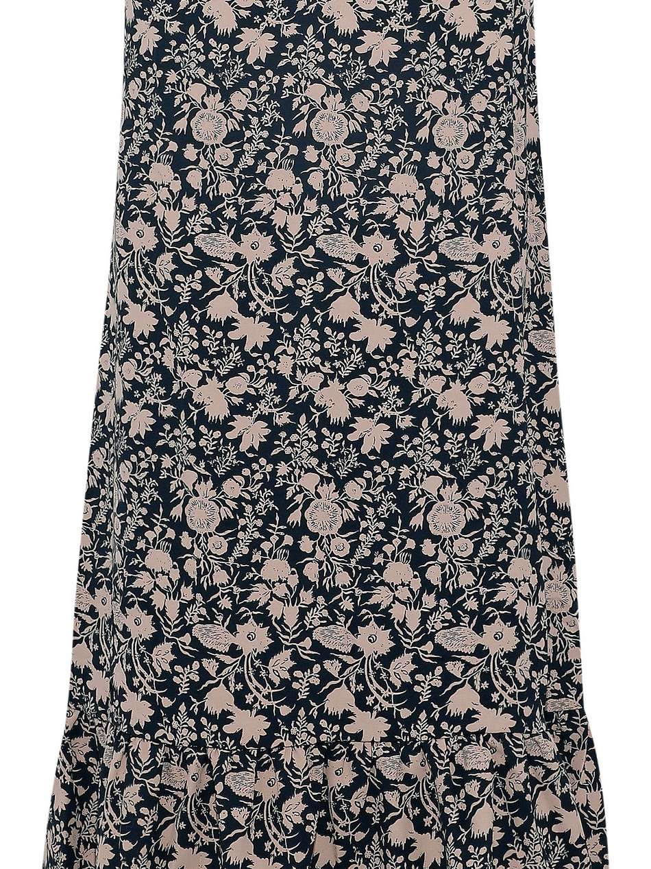 jaipi floral-print washed-crepe maxi skirt