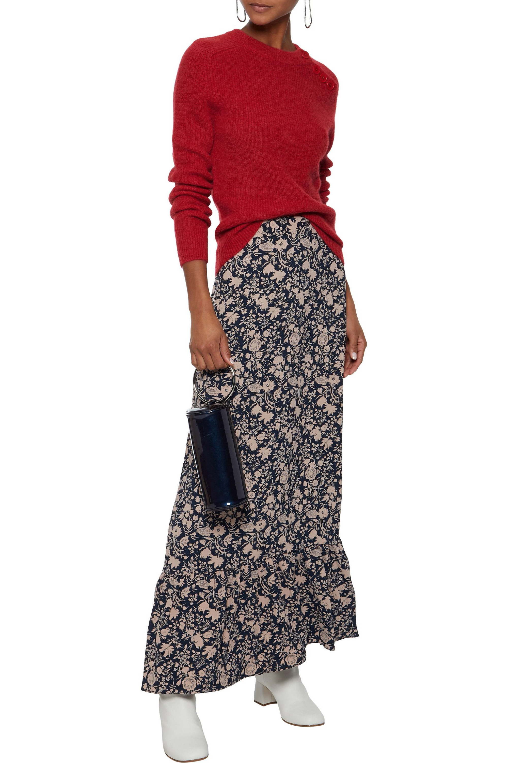 Antik Batik Jaipi floral-print washed-crepe maxi skirt