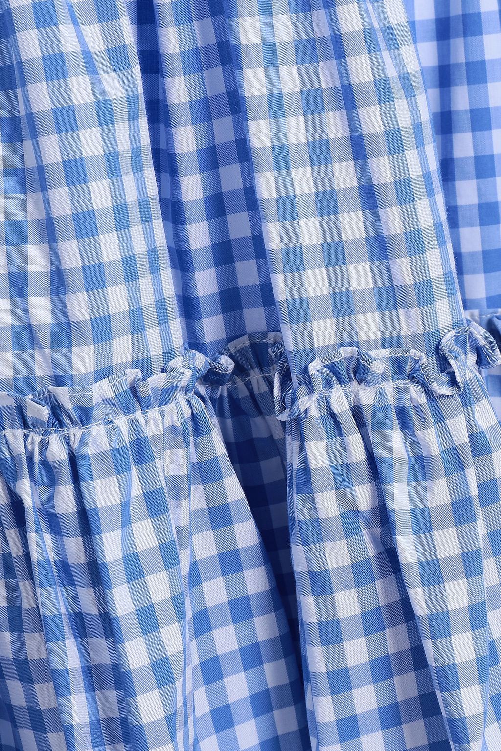 CAROLINE CONSTAS Maria off-the-shoulder gingham cotton-poplin mini dress