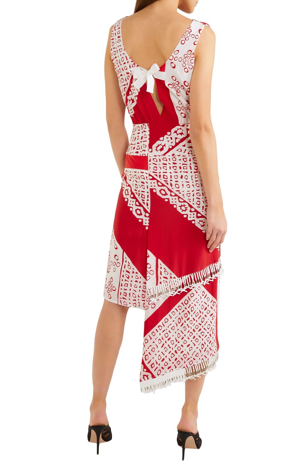 ALTUZARRA Pavilion embellished wrap-effect printed silk midi dress