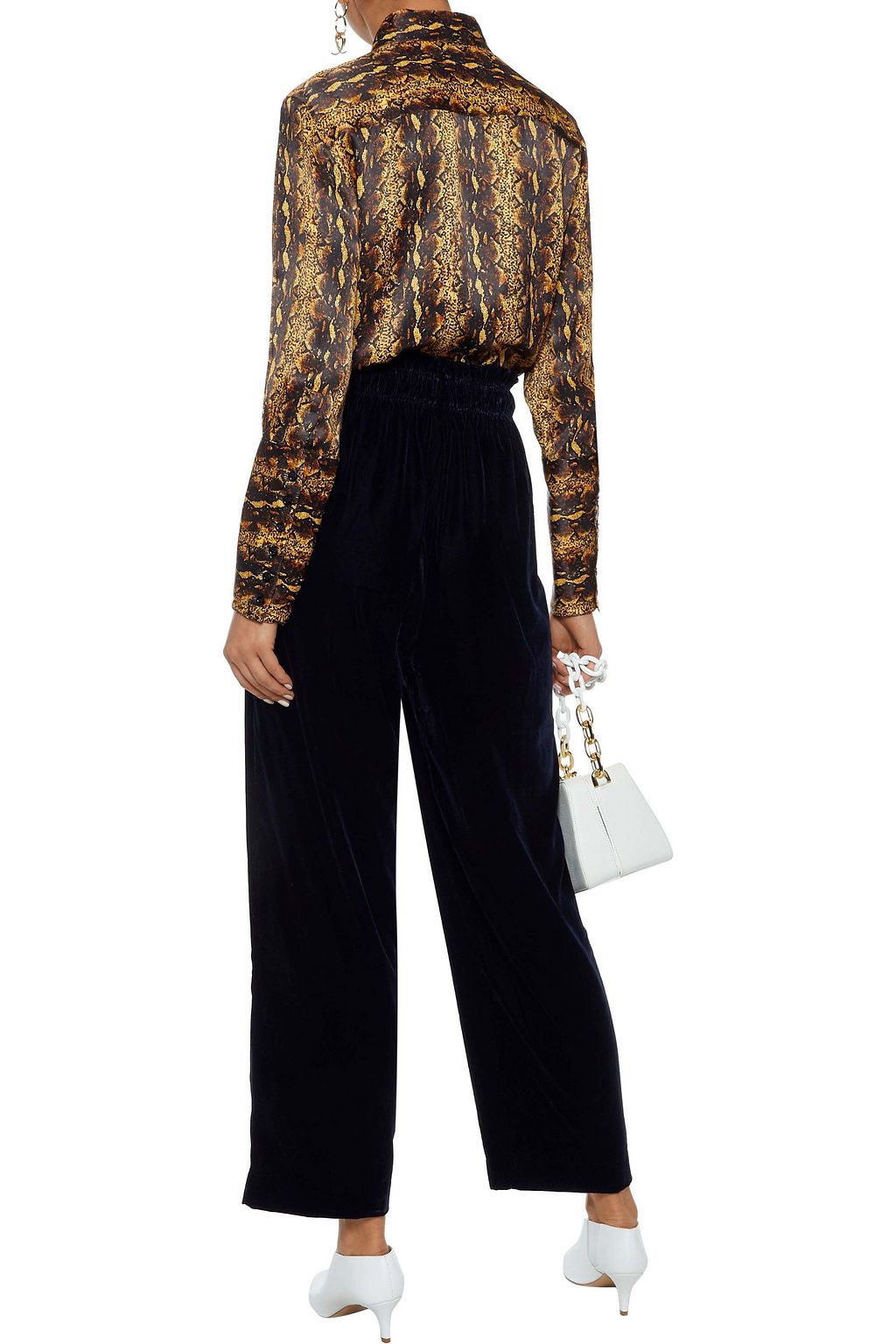 ANTIK BATIK Gart leopard-print velvet straight-leg pants