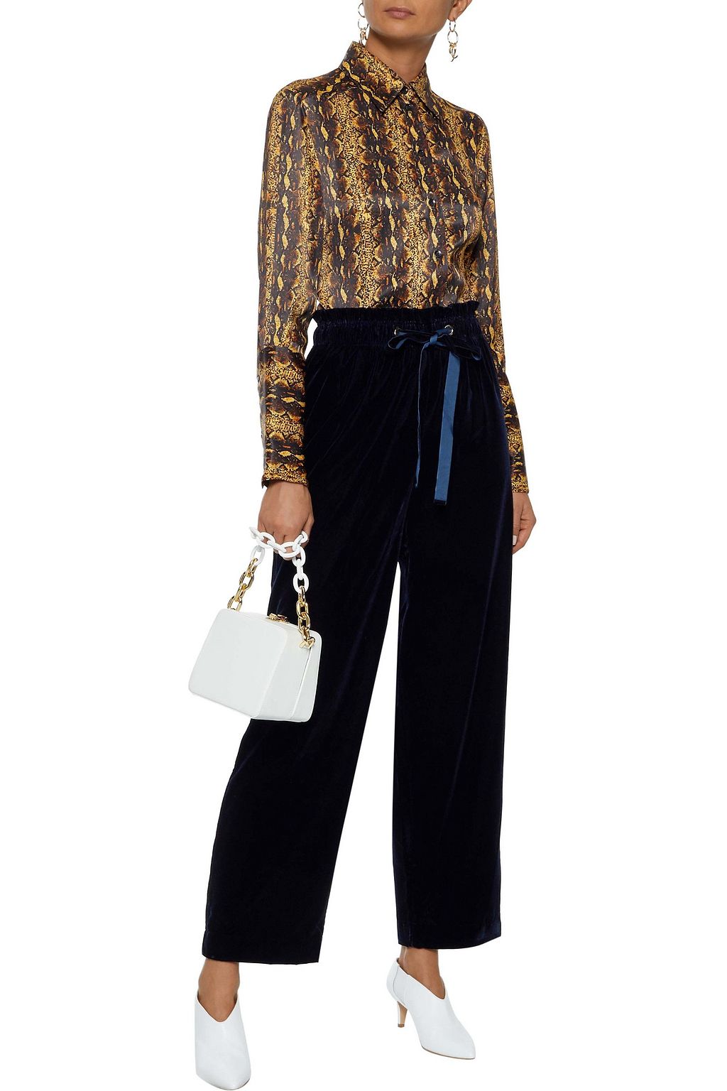ANTIK BATIK Gart leopard-print velvet straight-leg pants