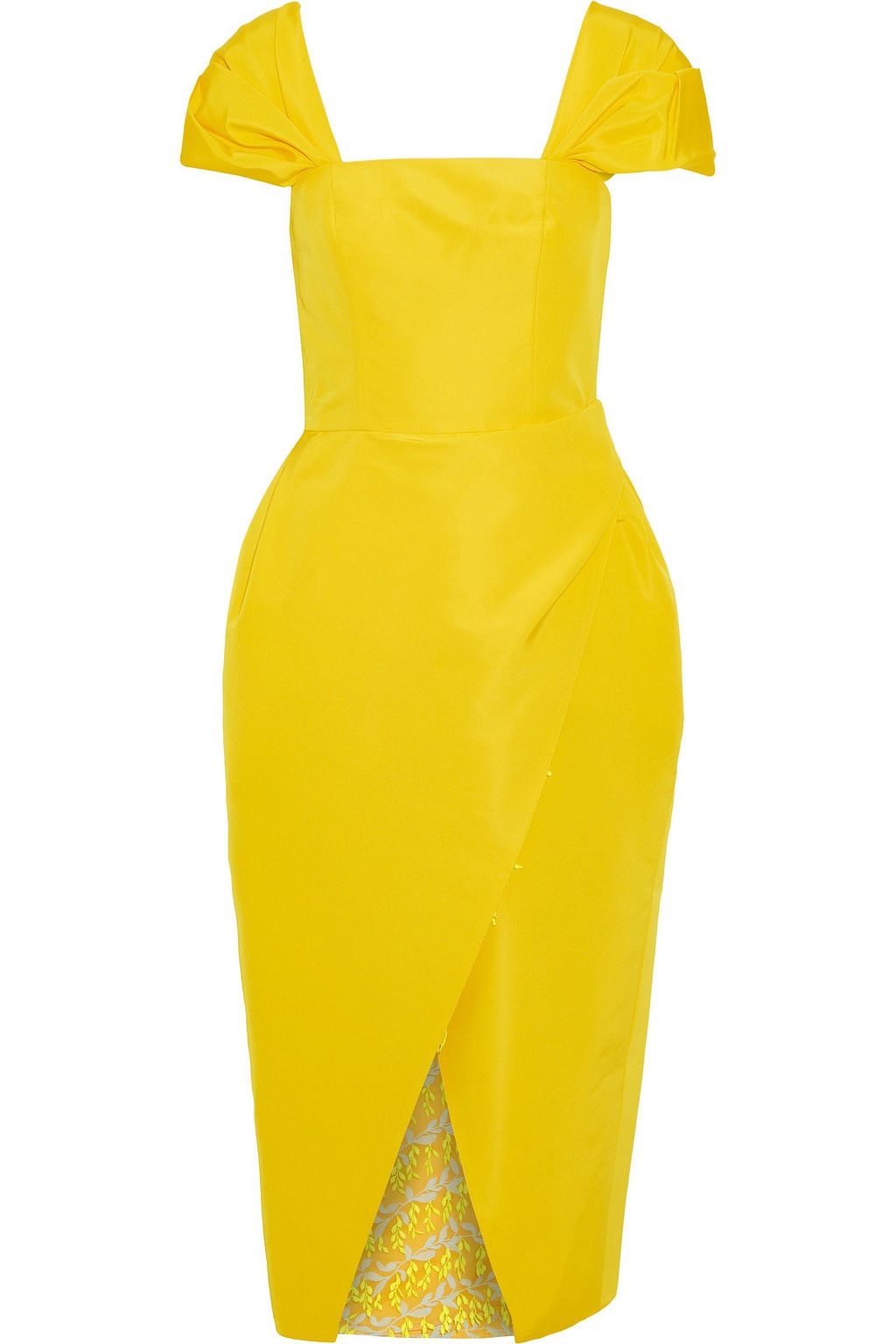 bright yellow midi dress