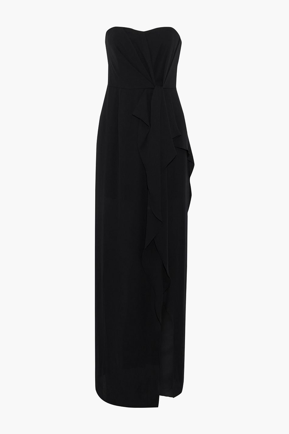 black strapless cocktail dress