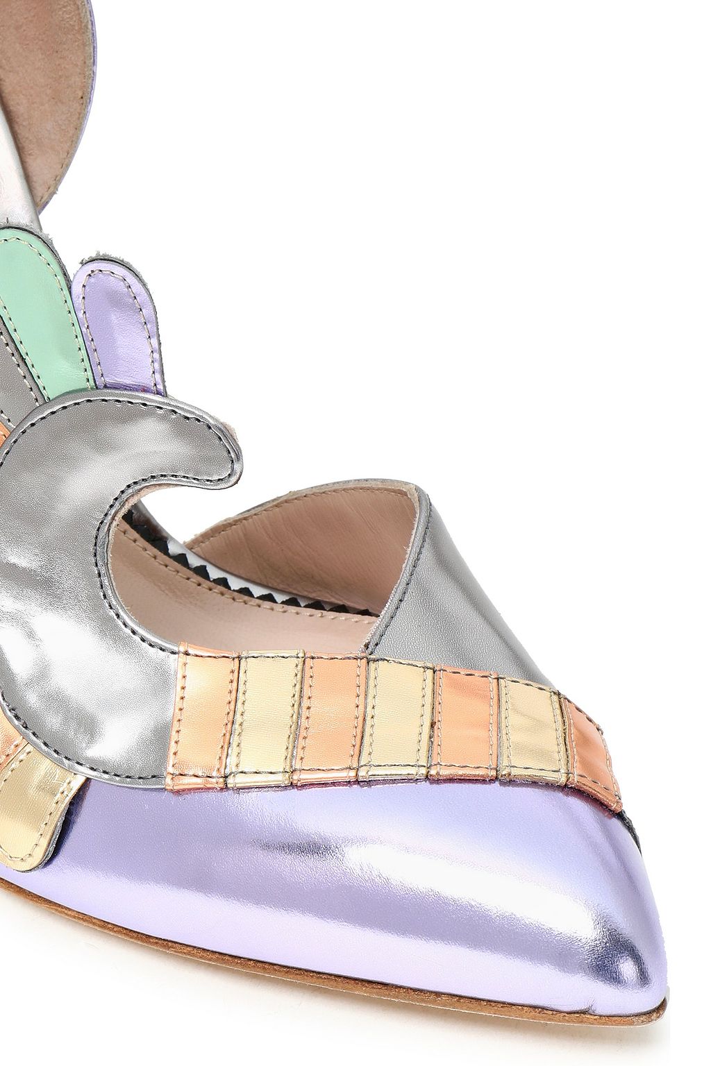 PAULA CADEMARTORI Embellished metallic leather pumps