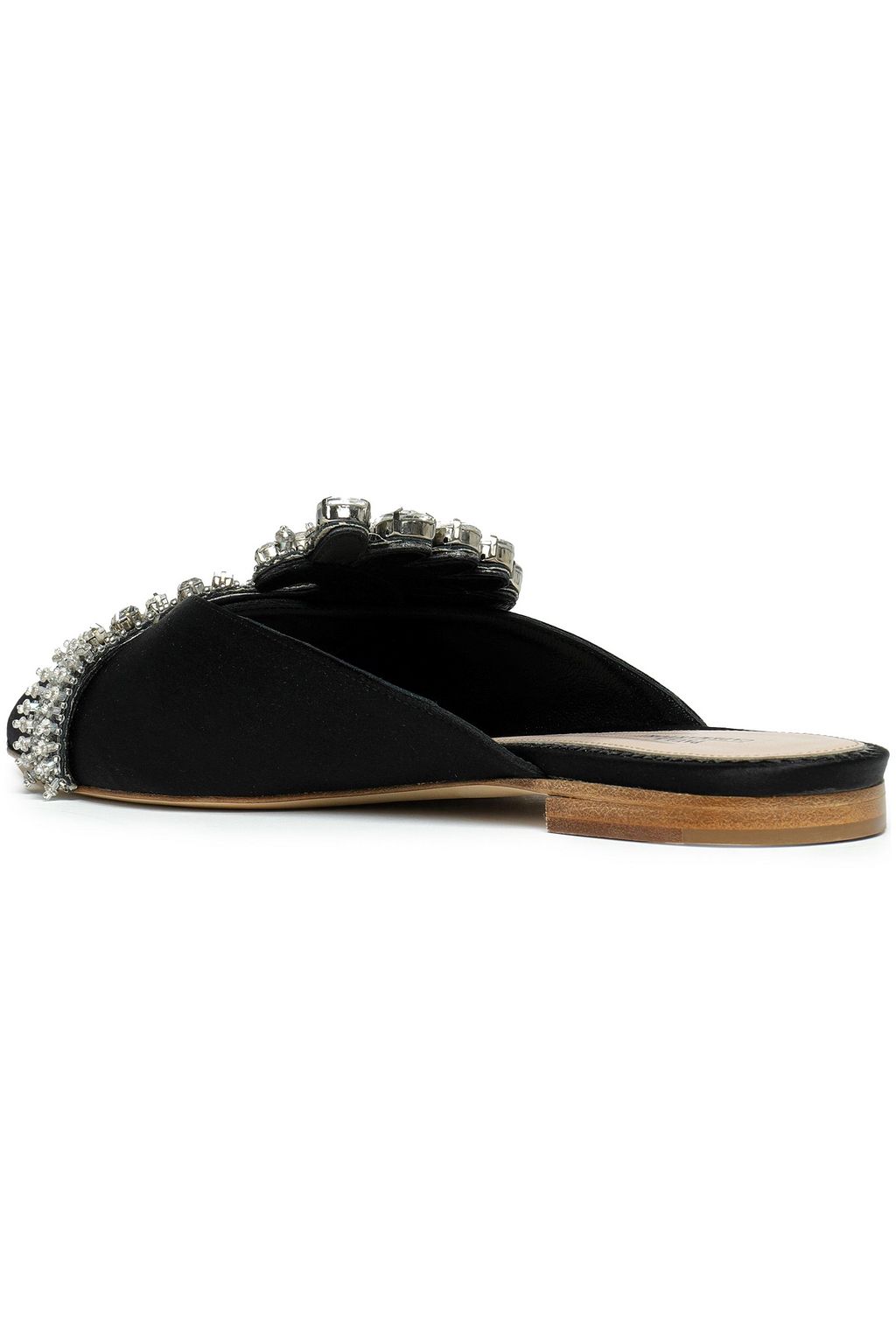 PAULA CADEMARTORI Flower Opulence crystal-embellished satin slippers