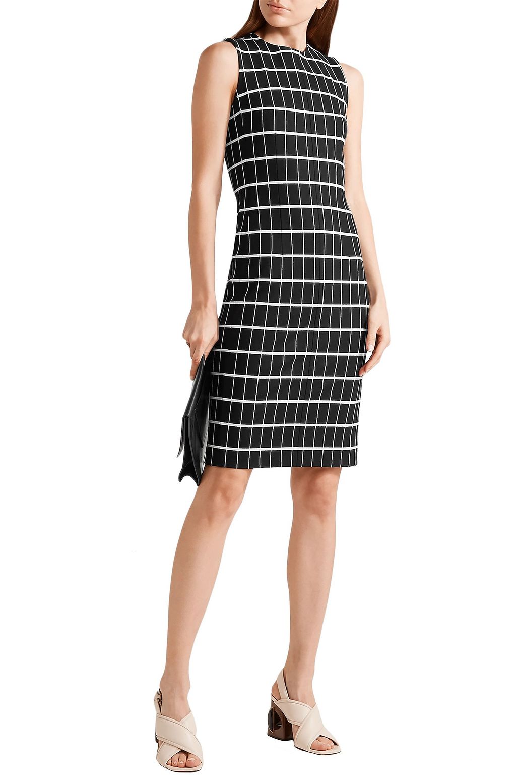 NARCISO RODRIGUEZ Checked cotton-blend jacquard dress