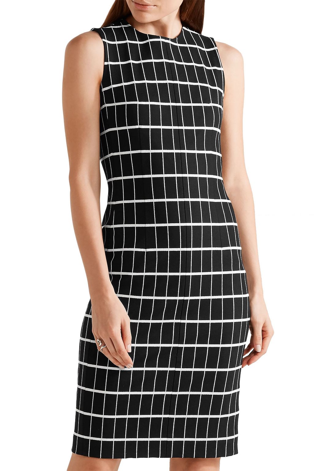 NARCISO RODRIGUEZ Checked cotton-blend jacquard dress