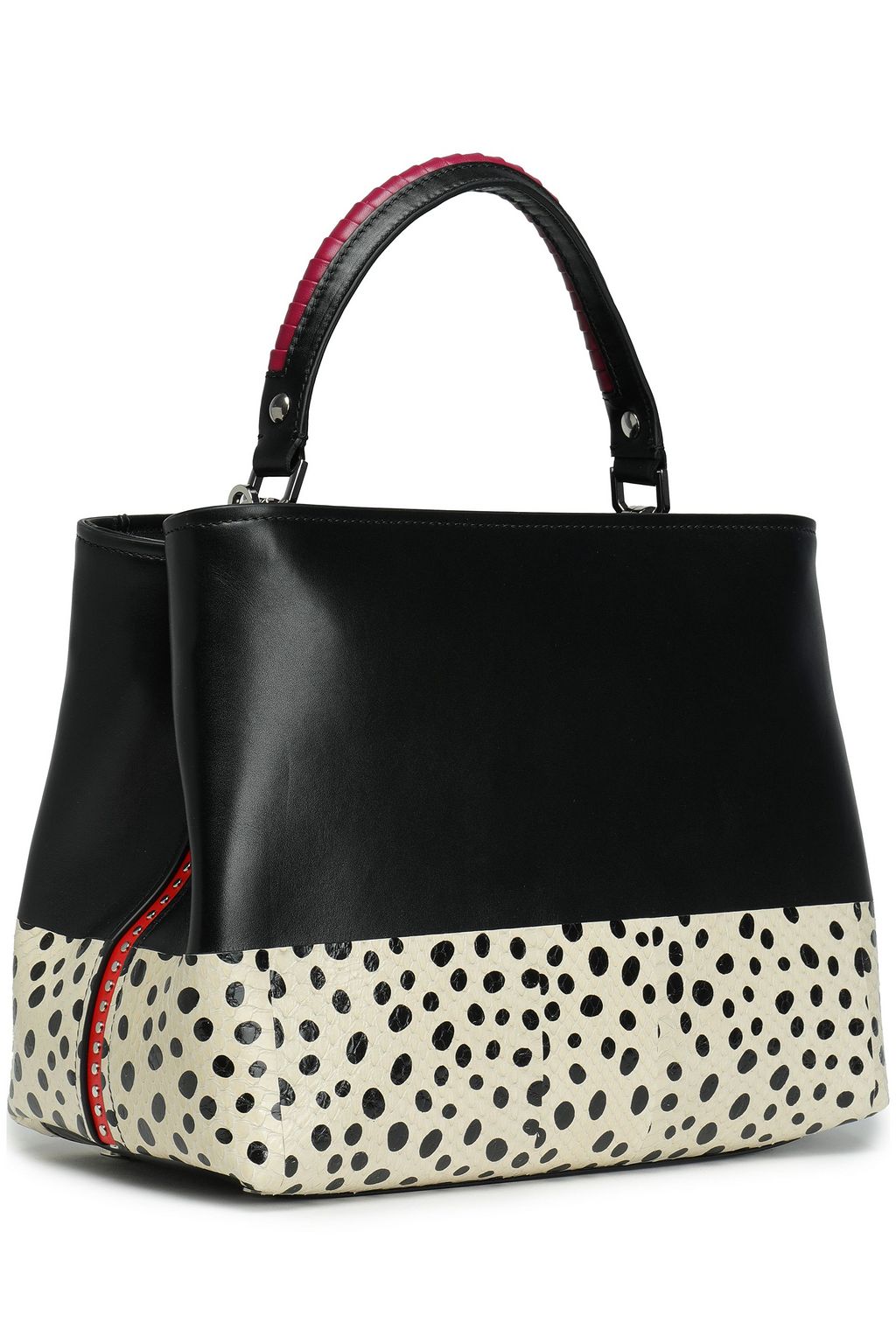 PAULA CADEMARTORI Leather, suede and snakeskin shoulder bag