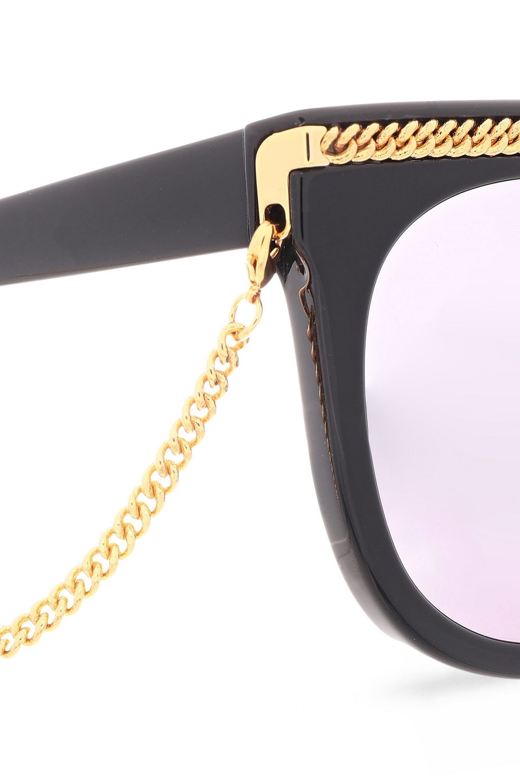 STELLA MCCARTNEY Square-frame chain-trimmed acetate sunglasses
