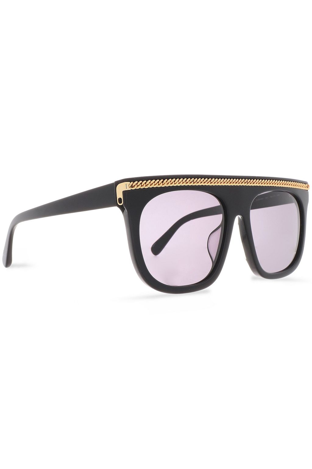STELLA MCCARTNEY Square-frame chain-trimmed acetate sunglasses
