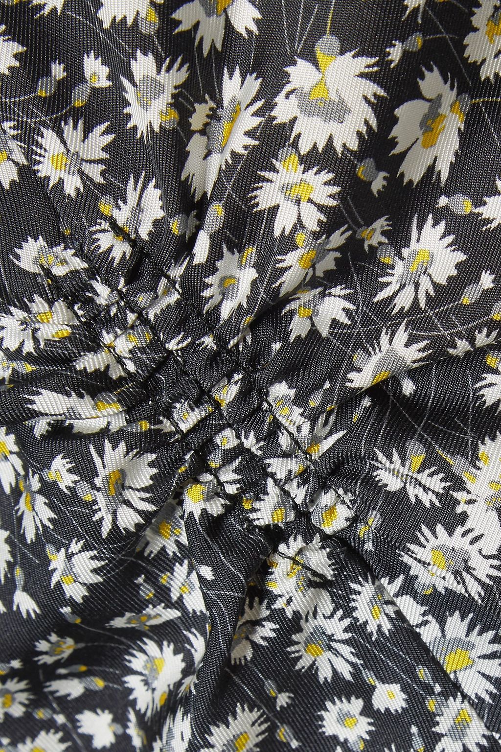 CALVIN KLEIN 205W39NYC Ruched floral-print silk-shell midi dress