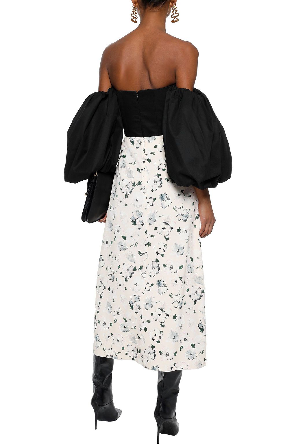 ELLERY Countess off-the-shoulder gathered cotton-twill top