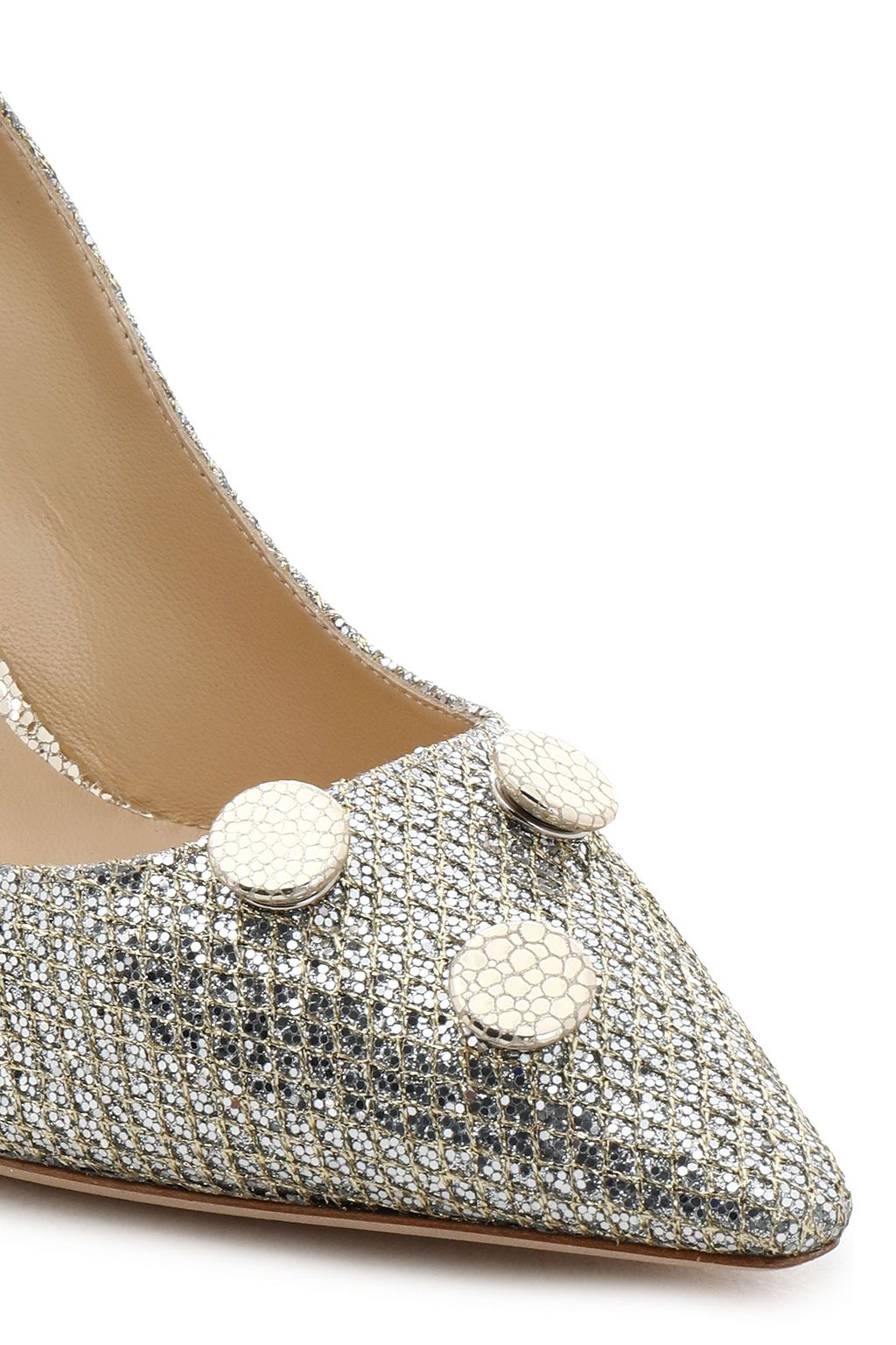 JIMMY CHOO Jasmine 100 embellished glittered satin pumps