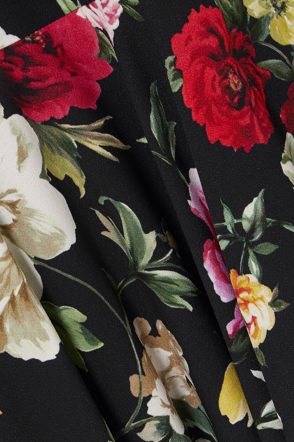 DOLCE&GABBANA Fluted floral-print crepe mini dress
