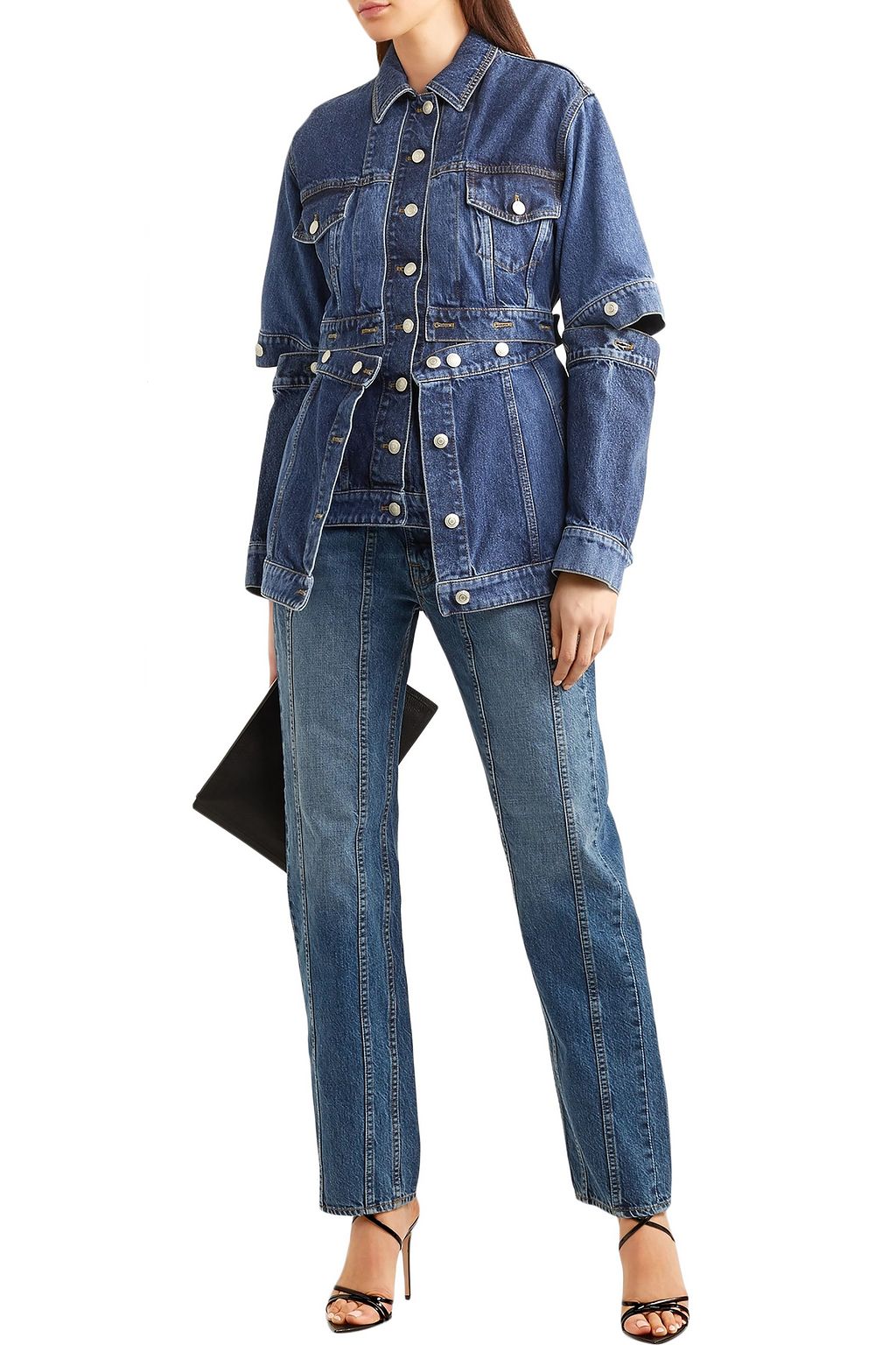alexander mcqueen peplum denim jacket