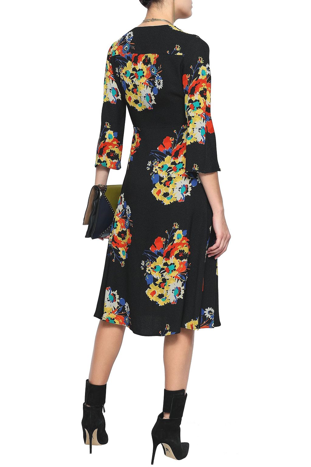 ETRO Fluted floral-print crepe dress