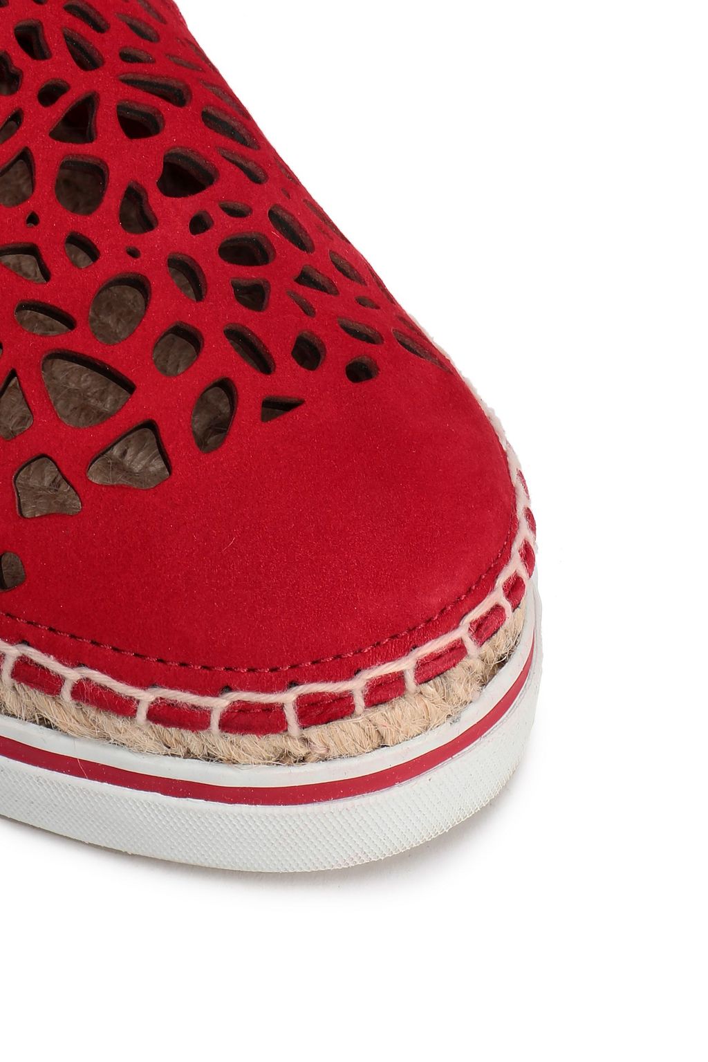JIMMY CHOO Dawn laser-cut nubuck espadrilles