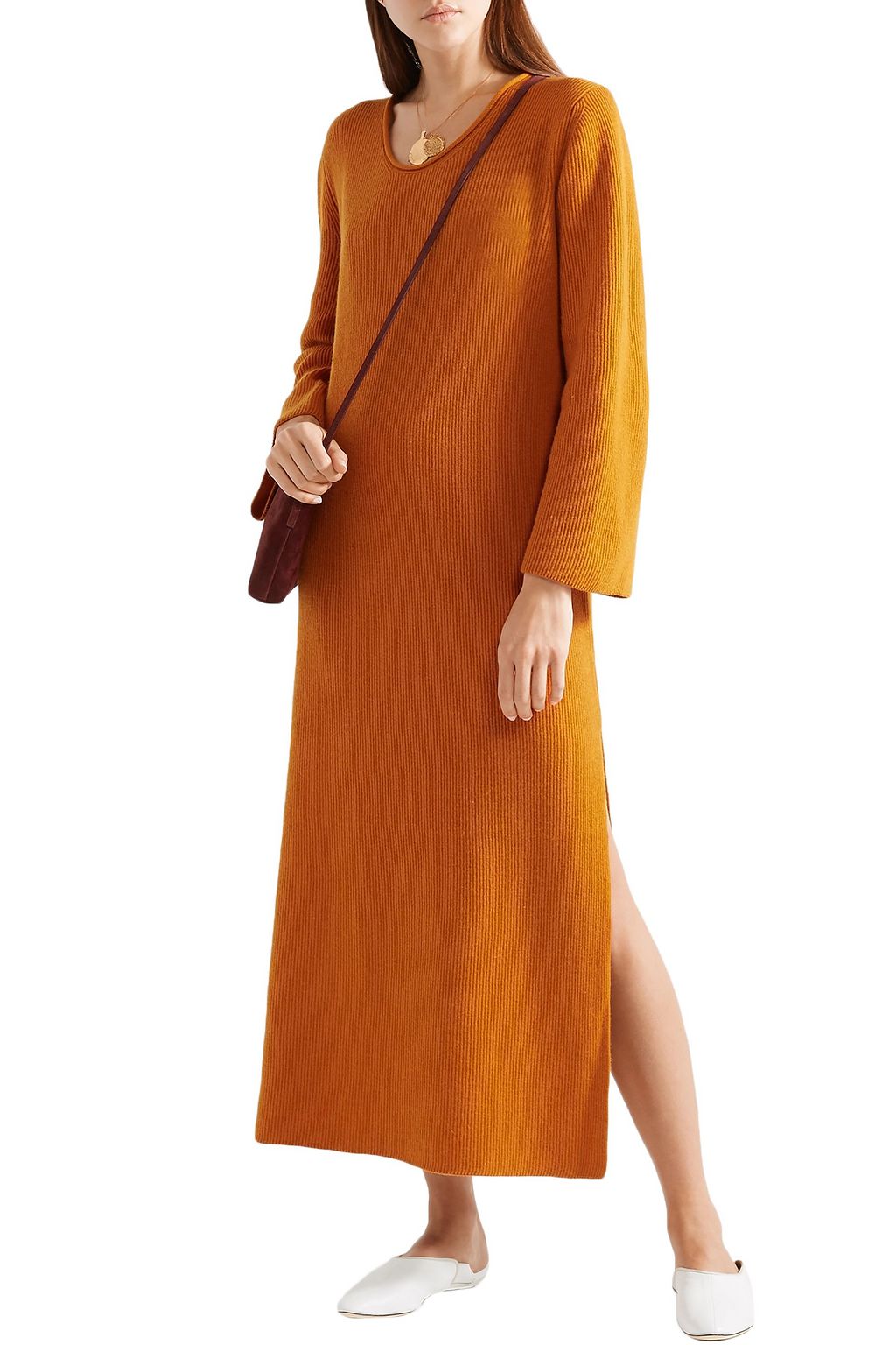 THE ROW Tirrie ribbed cashmere midi dress