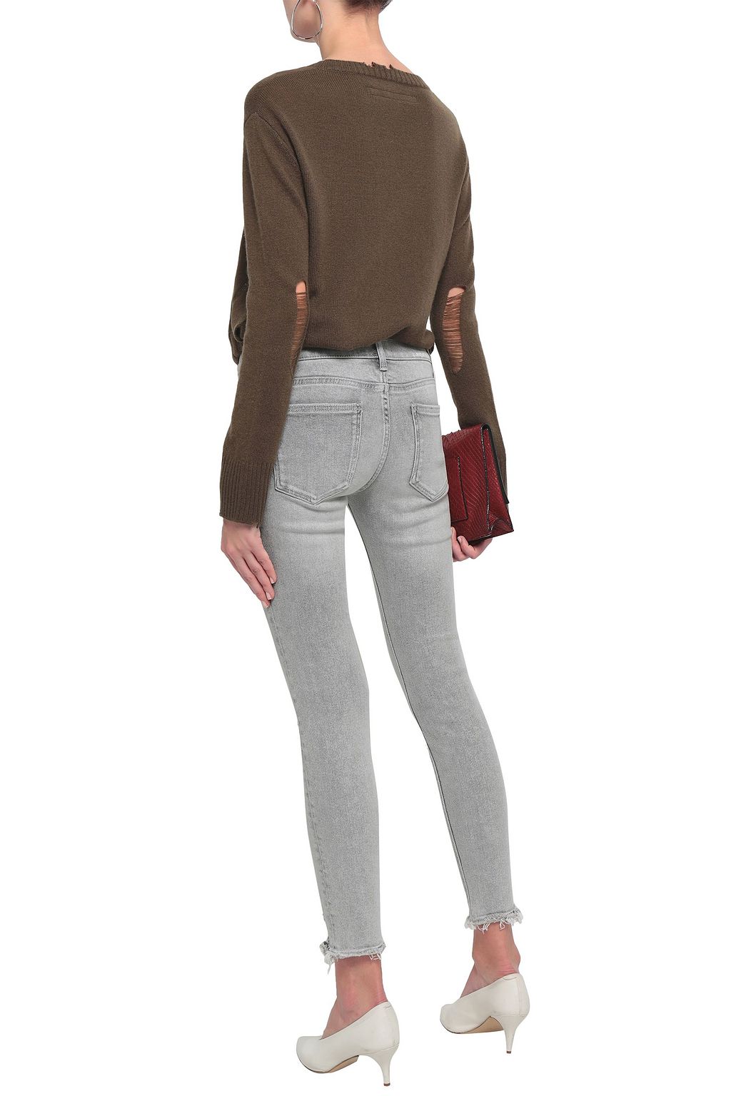 CURRENT/ELLIOTT Distressed mid-rise skinny jeans
