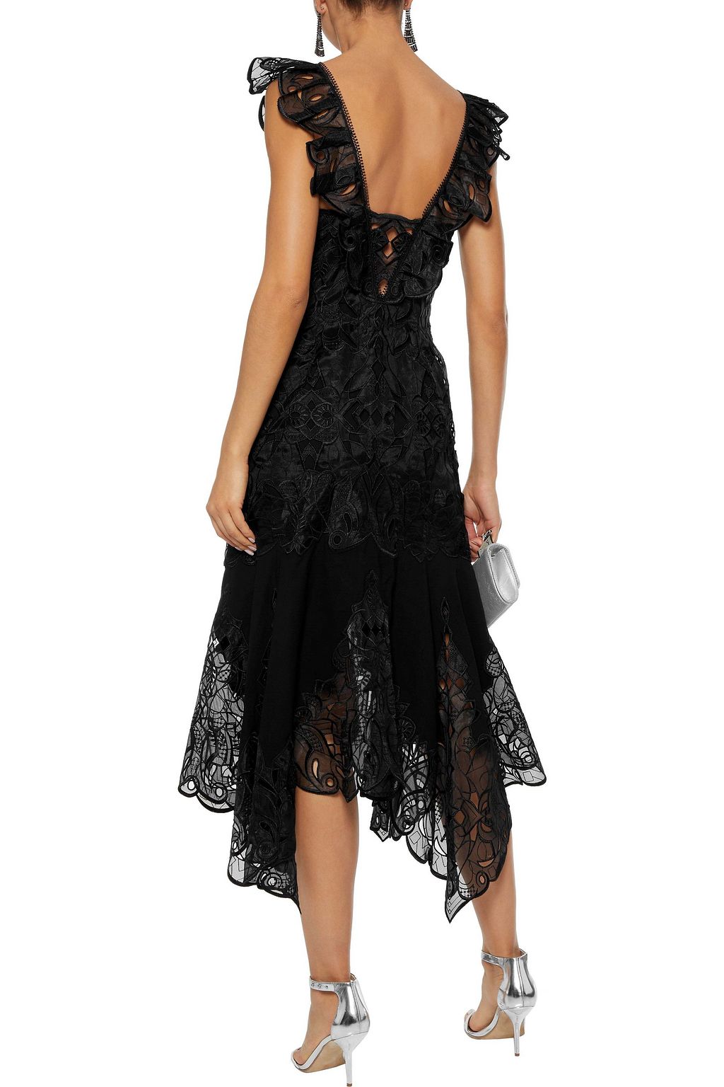 SIMKHAI Broderie anglaise organza and crepe midi dress