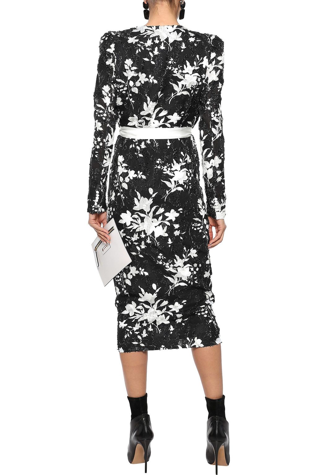 GOEN.J Floral-print fil coupé georgette midi wrap dress