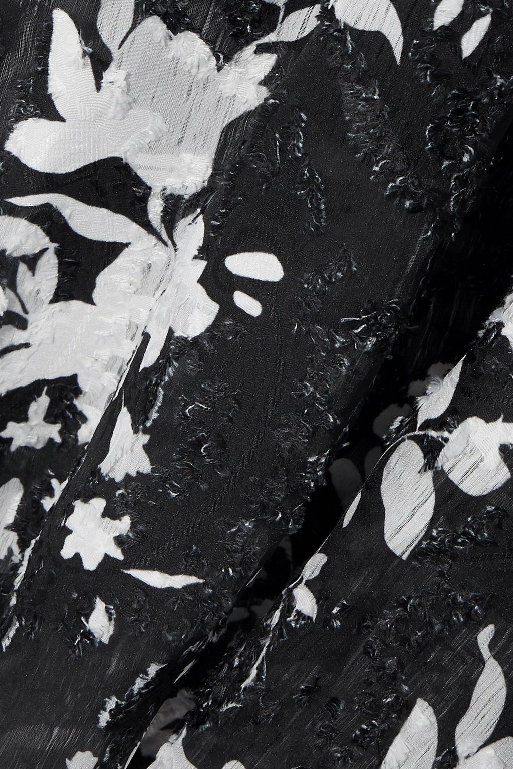 GOEN.J Lace-trimmed floral-print fil coupé georgette midi dress