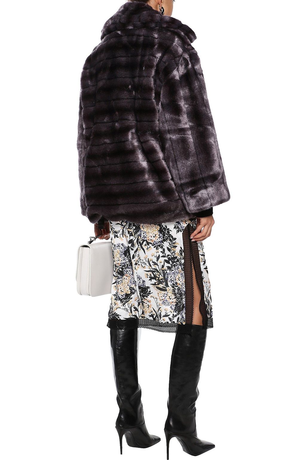 GOEN.J Quilted faux fur coat