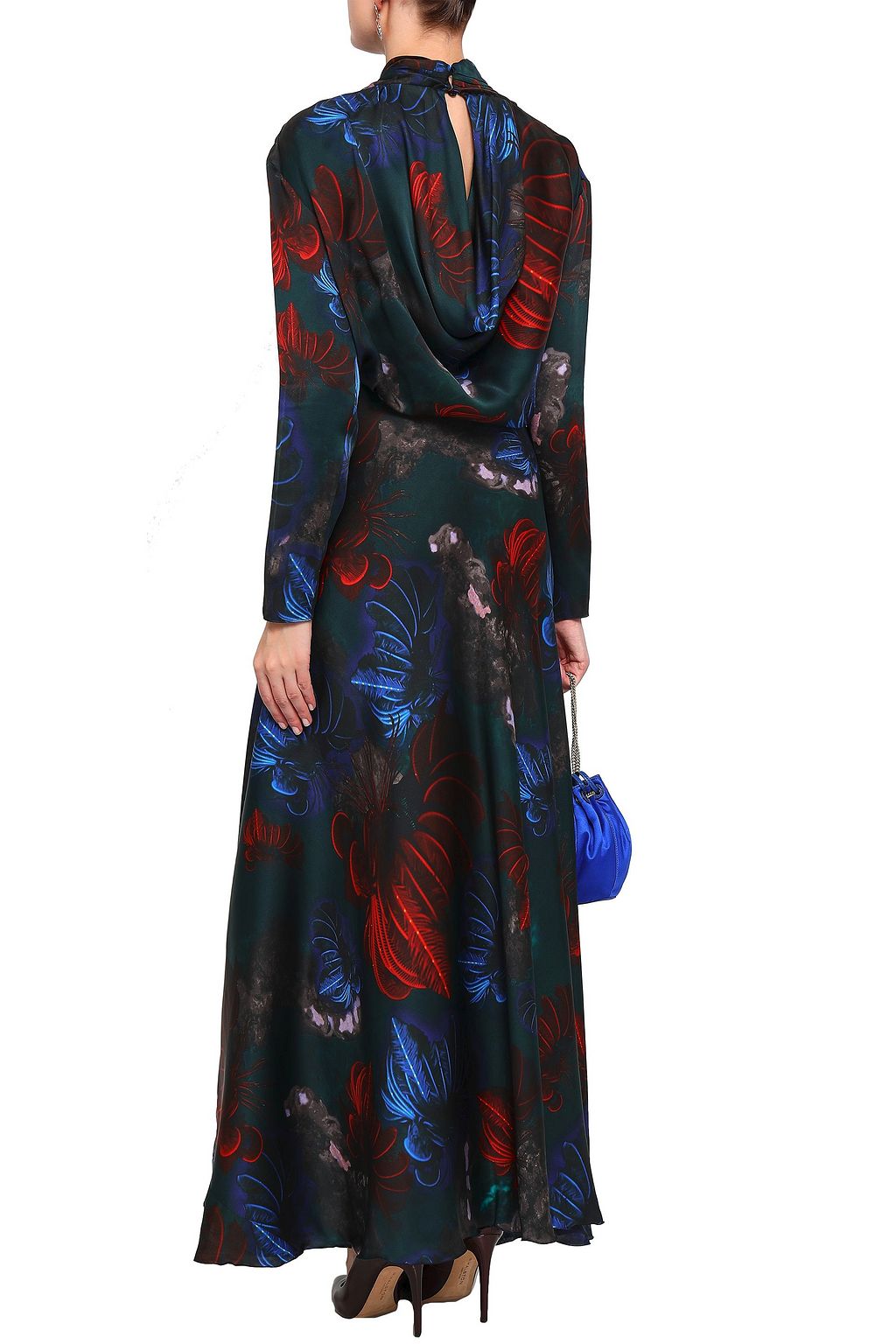 VIONNET Floral-print silk-satin maxi dress