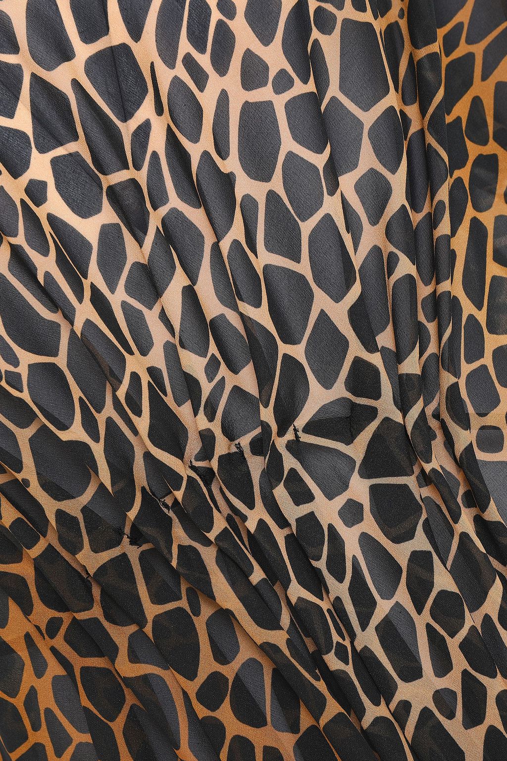 VIONNET Leopard-print silk-voile top