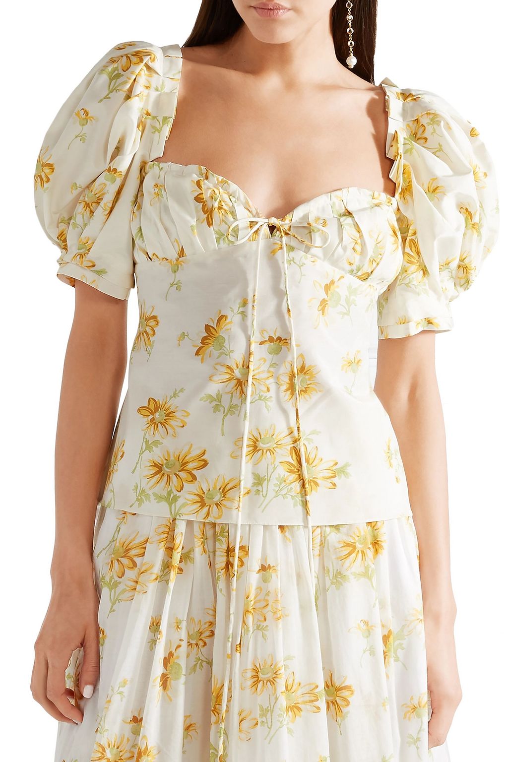 BROCK COLLECTION Trixie floral-print cotton and silk-blend voile top