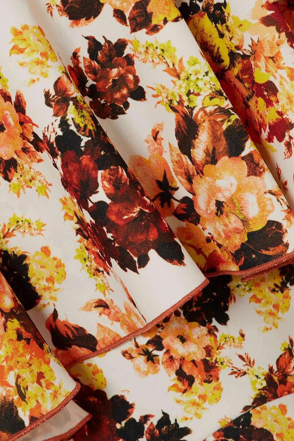 ELLERY Tiered printed crepe midi skirt