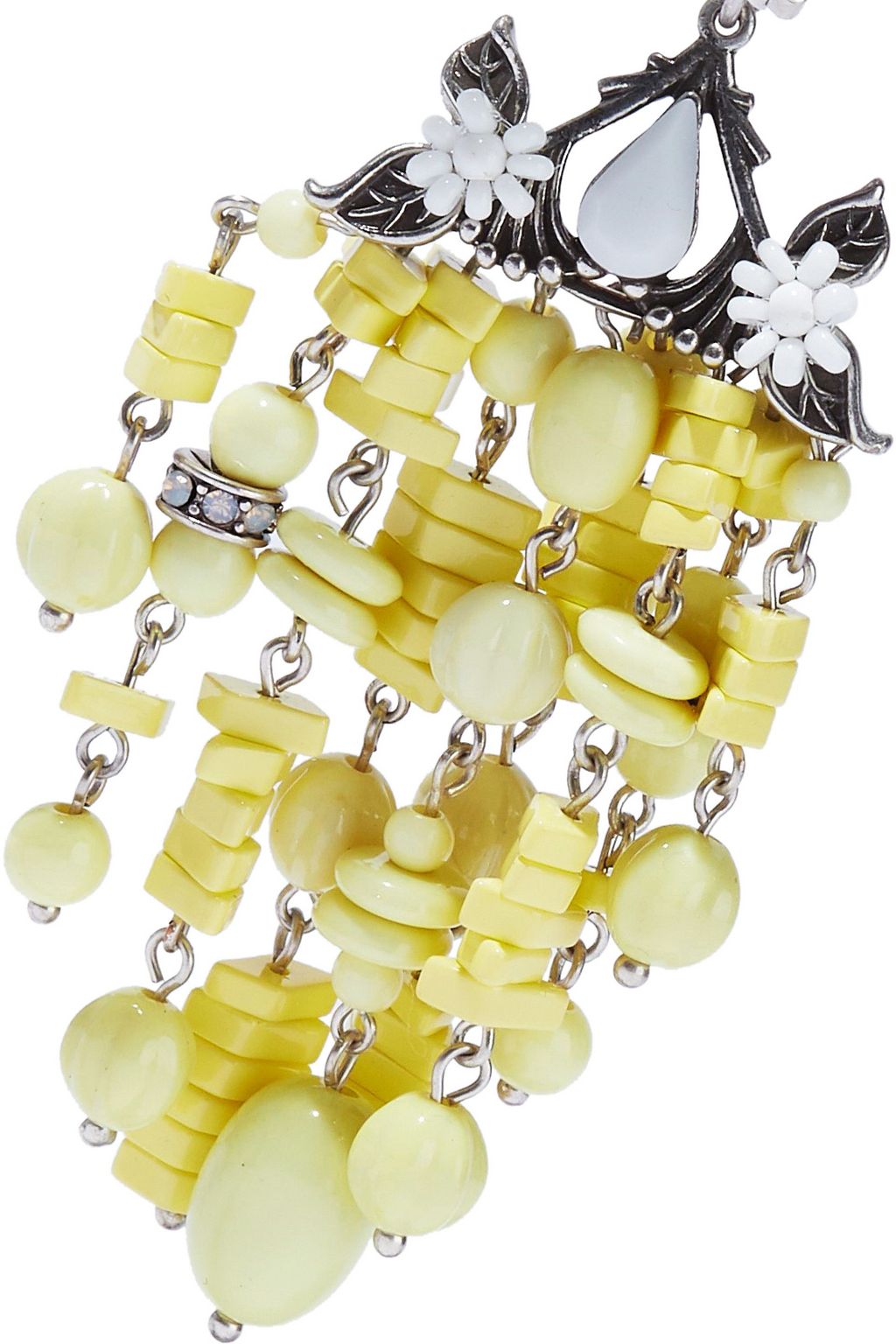 DANNIJO Lionel silver-plated, bead and crystal clip earrings