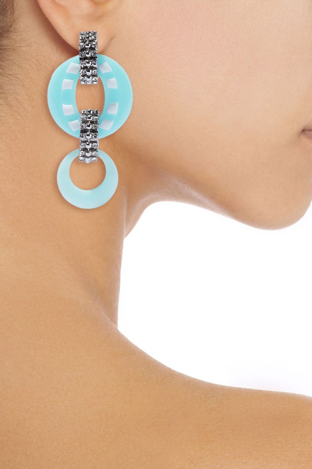 DANNIJO Armie silver-tone, crystal and resin earrings